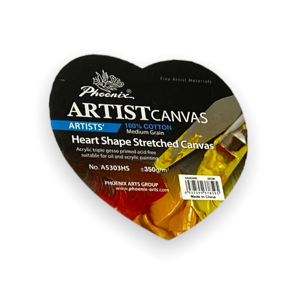 Transon 2pcs Heart Shape Stretched Painting Canvas Frame12inch Primed