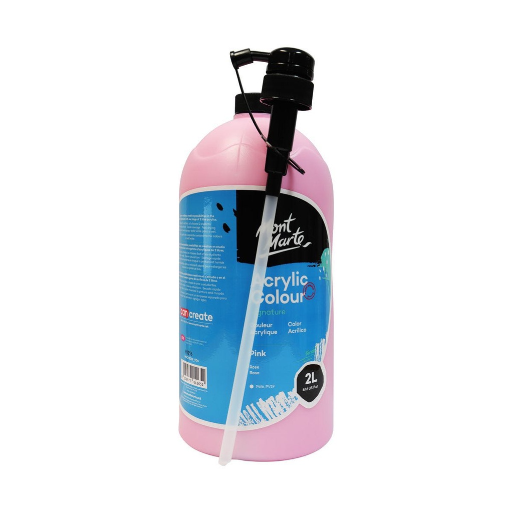  Mont Marte Discovery School Acrylic, Magenta, 1/2 Gallon (2  Liter). Ideal for Students and Artists. Excellent Coverage and Fast Drying.  Pump Lid Included. : Arts, Crafts & Sewing