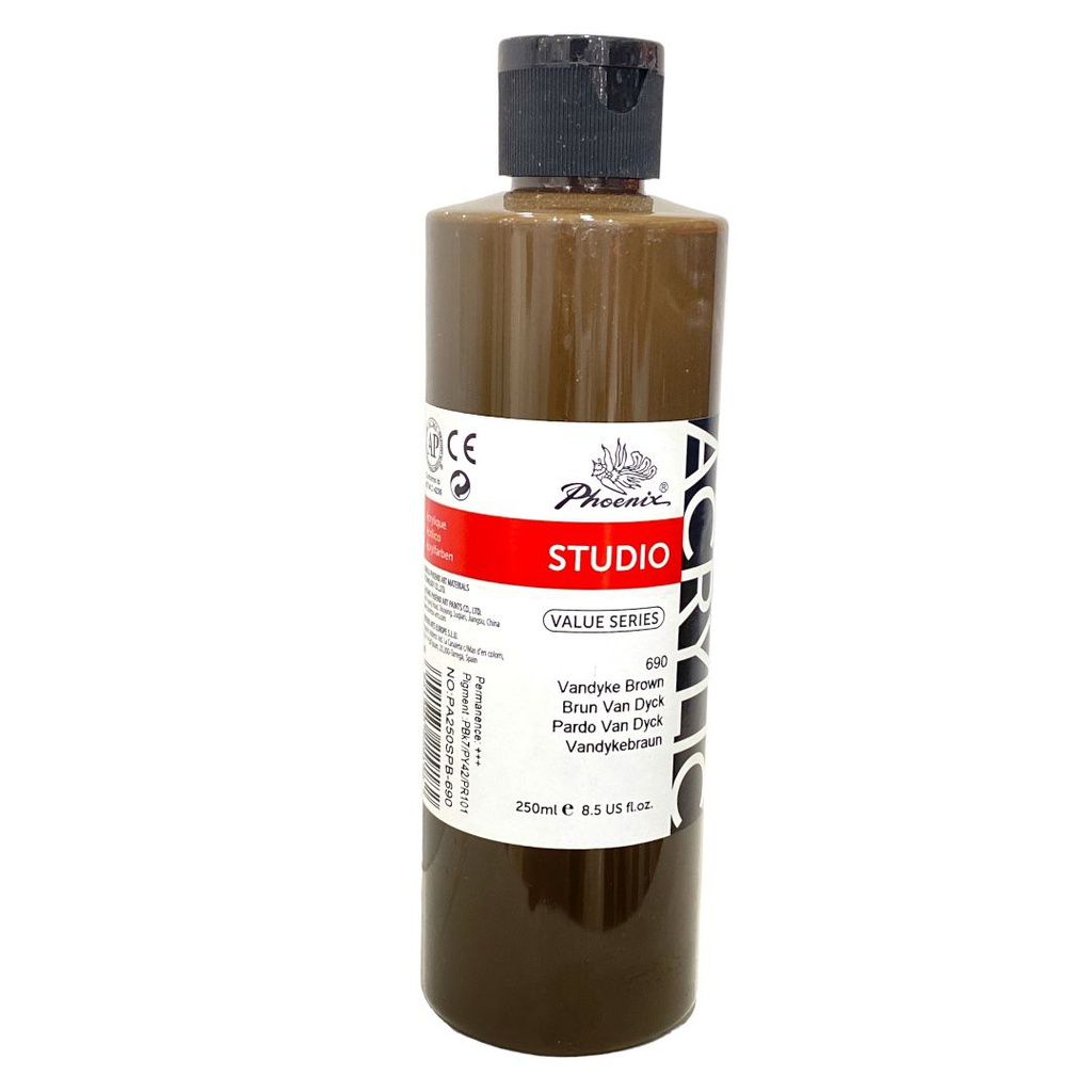 PHOENIX Acrylic Color Value Series 250ML Bottle Vandyke Brown 690