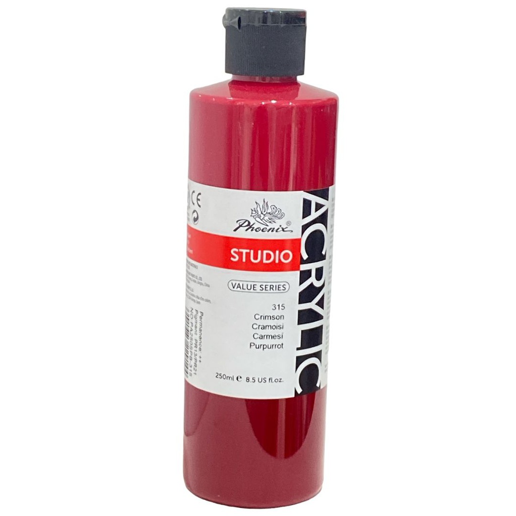 PHOENIX ACRYLIC COLOR VALUE SERIES 250ML BOTTLE Crimson 315