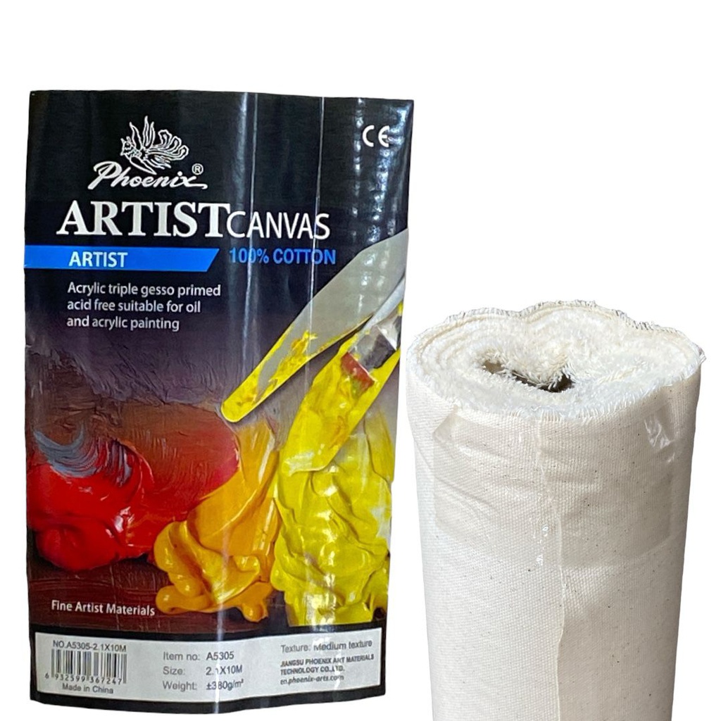 CANVAS ROLL 100% 380g NATURAL COTTON 2.1X10