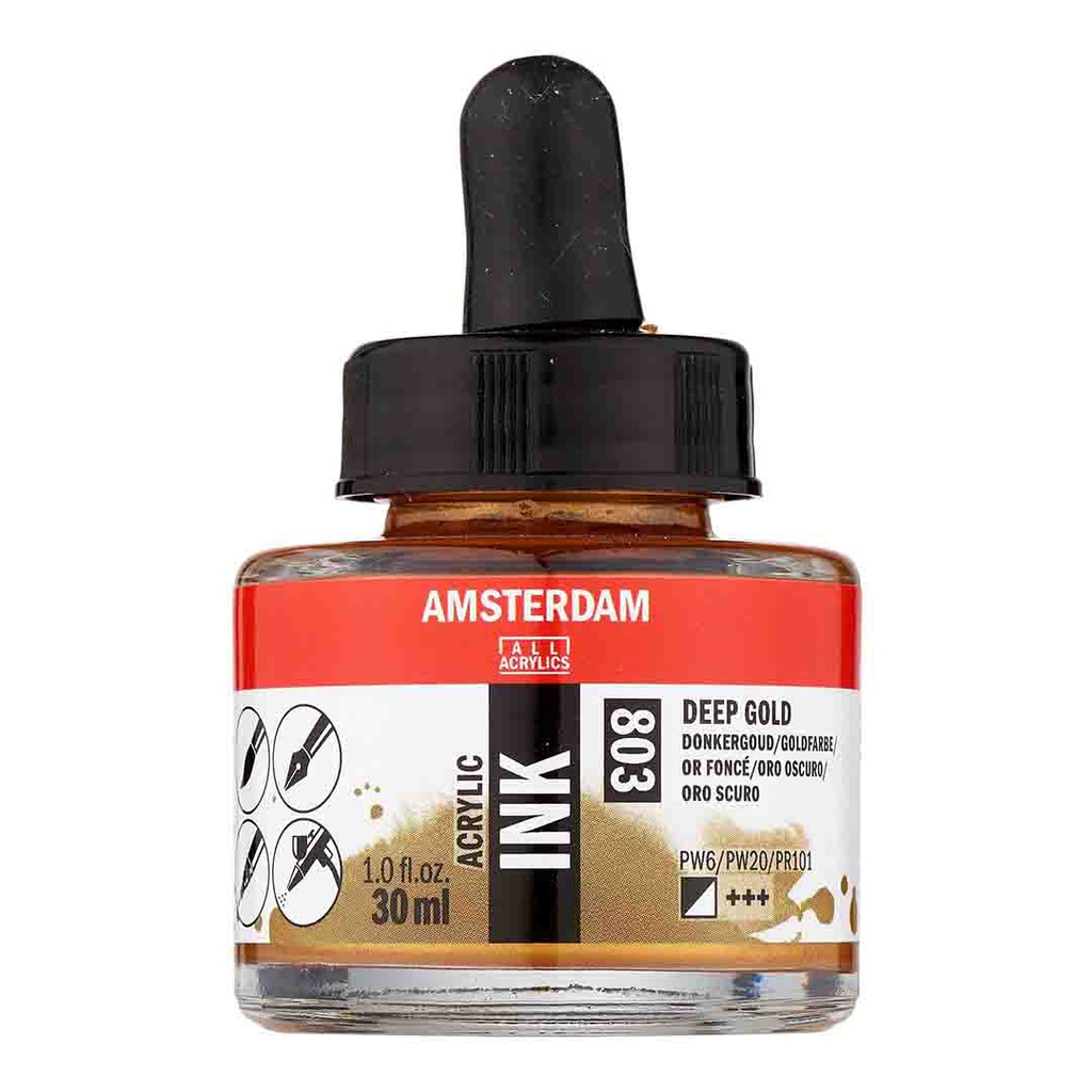 Amsterdam acrylic color  INK 30ML DEEP GOLD