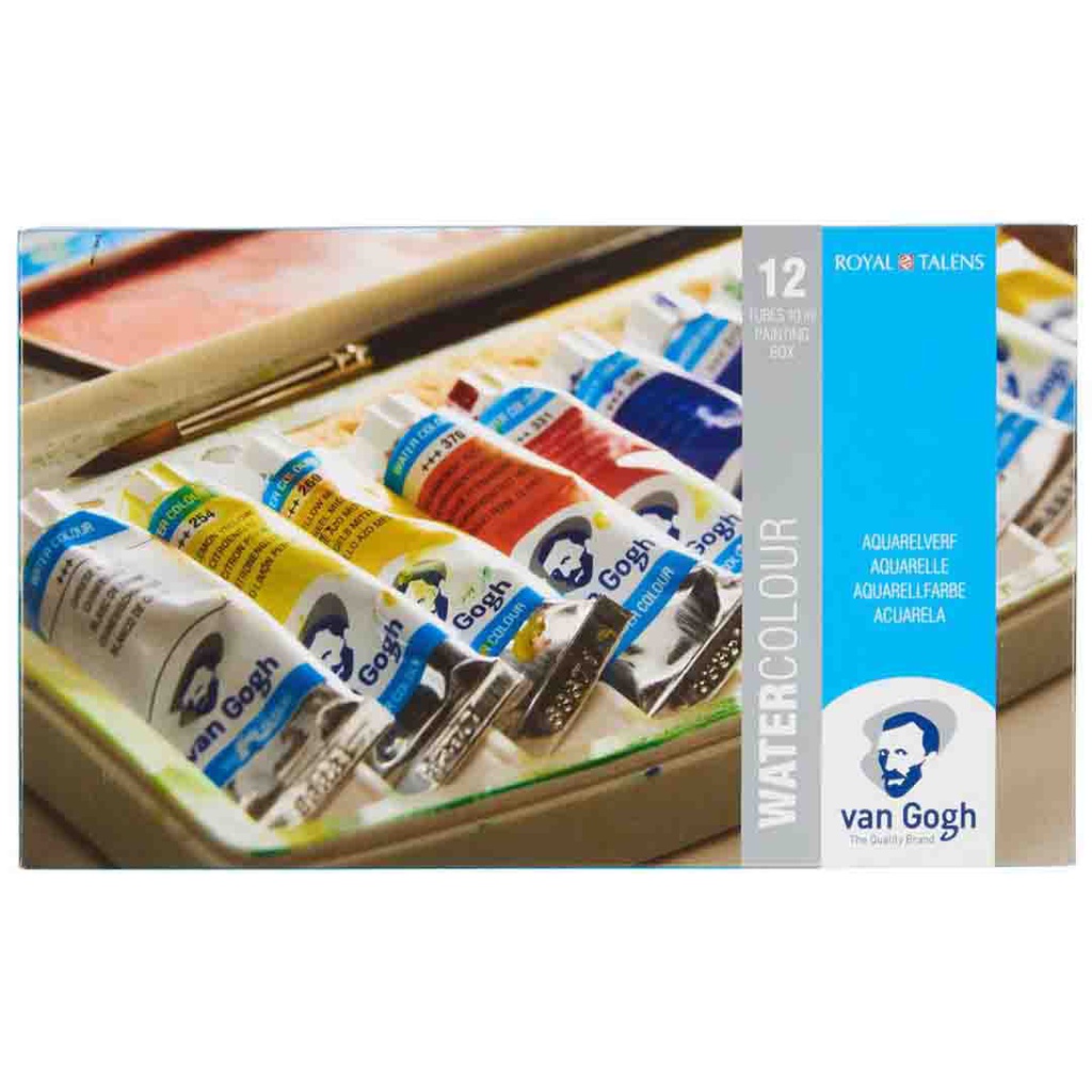 Van Gogh water colors plastic 12X10ML with brush | Alsharq Book Store