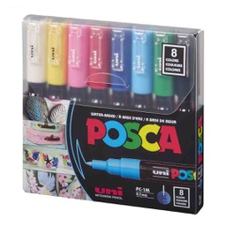 [MI-PC1M-08C] الوان يوني لجميع الاسطح 8لون POSCA