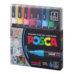 [MI-PC3M-08C] الوان يوني لجميع الاسطح 8لون POSCA