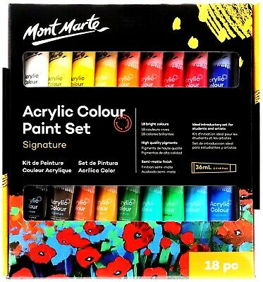 MONT MARTE Acrylic Colour Pastel Paint Set Signature 24pc x 36ml